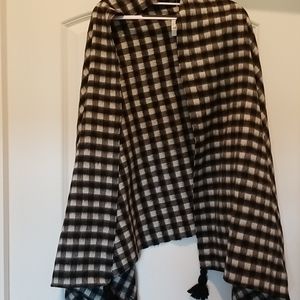 J.Crew gingham tassel wrap